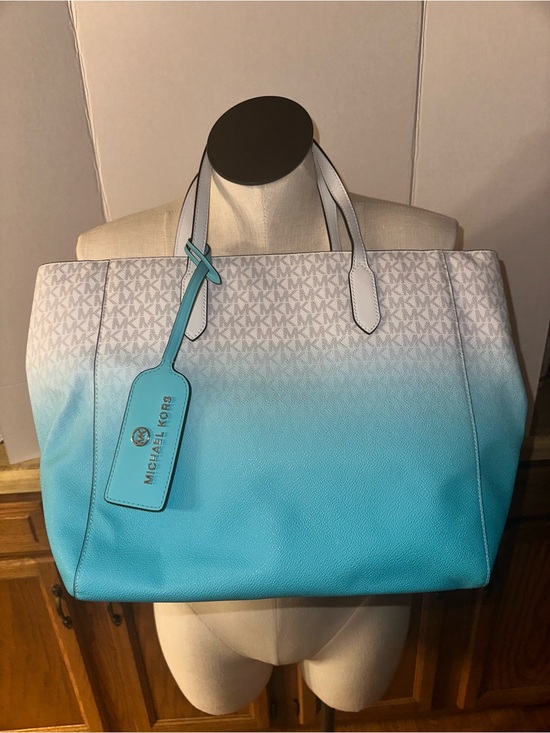 Michael Kors Handbags - Michael Kors White to Aqua Ombre Tote